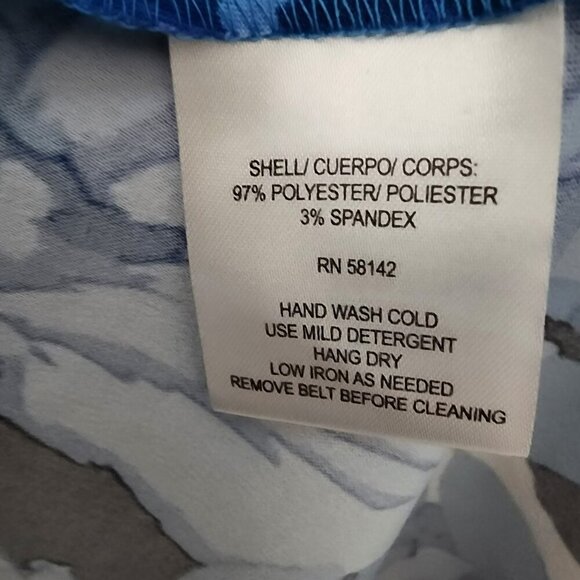 London Times Petites Dress 12P Blue Floral Sleeveless Fit & Flare Knee Length - Picture 4 of 5